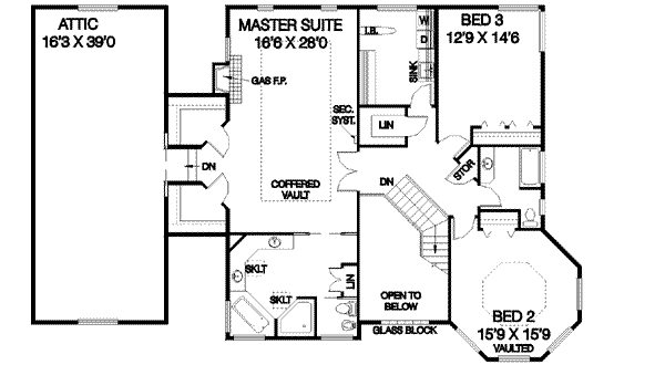 Home Plan - Farmhouse Floor Plan - Upper Floor Plan #60-286