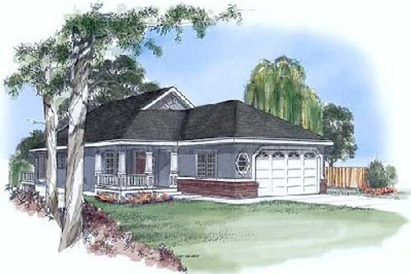 Traditional Style House Plan - 3 Beds 2 Baths 1132 Sq/Ft Plan #409-104