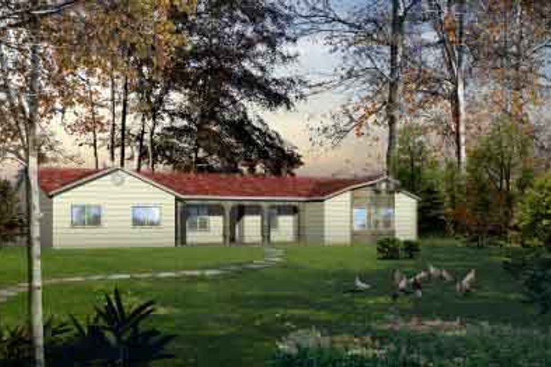 Architectural House Design - Adobe / Southwestern Exterior - Front Elevation Plan #1-1130