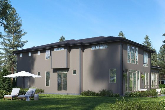 Exterior - Rear Elevation for Modern House Plan #1066-87 - 5 bed, 4.5 bath