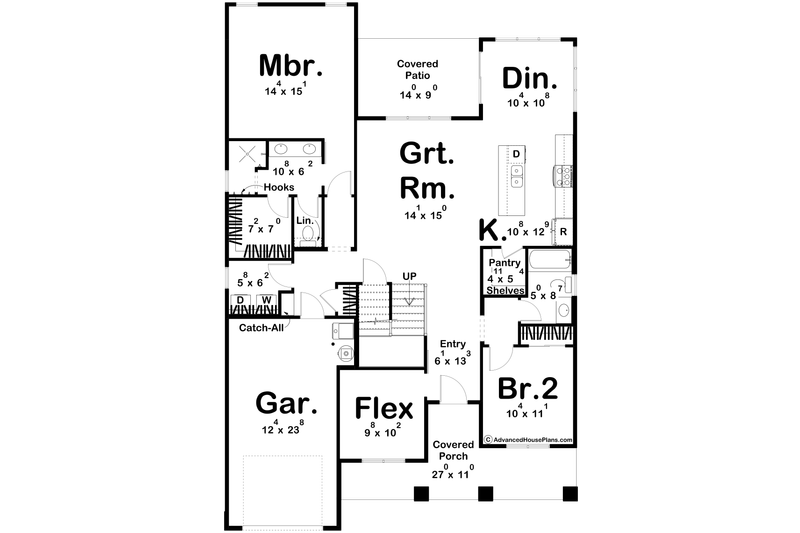 Architectural House Design - Floor Plan - Main Floor for Traditional House Plan #455-416 - 4 bed, 3 bath