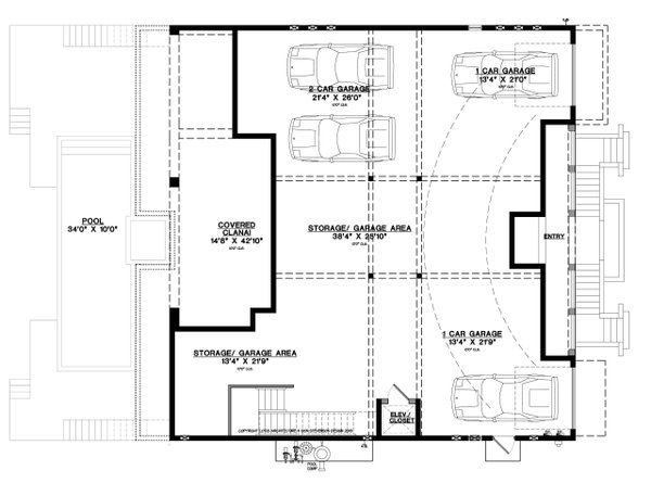 Beach Floor Plan - Lower Floor Plan #548-54