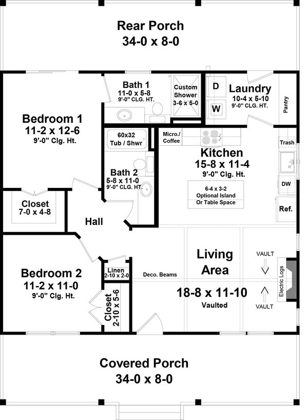 Country Floor Plan - Main Floor Plan #21-488