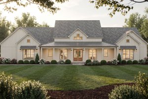 Architectural House Design - Exterior - Front Elevation for Farmhouse House Plan #923-493 - 4 bed, 4.5 bath