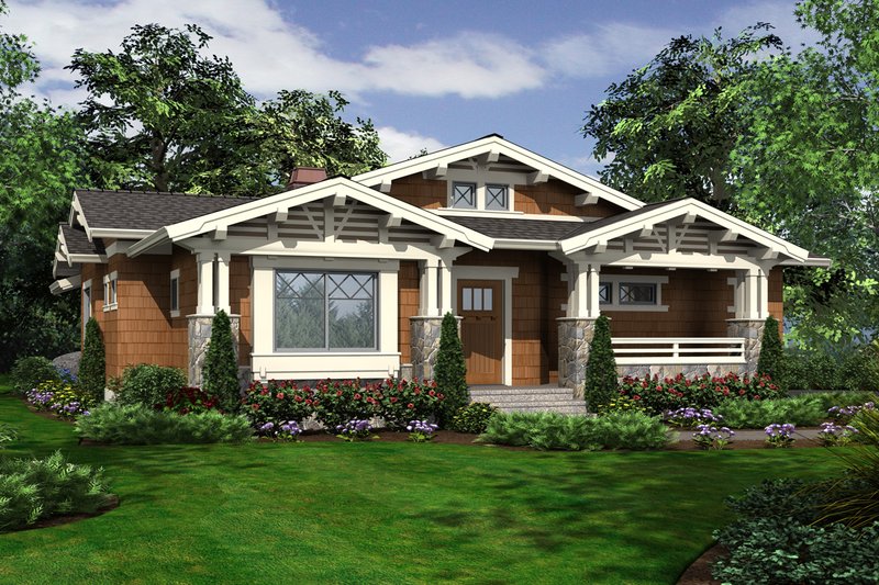 Architectural House Design - Craftsman Exterior - Front Elevation Plan #132-194