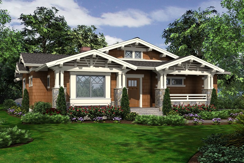 Craftsman Style House Plan - 2 Beds 2 Baths 1249 Sq/Ft Plan #132-194