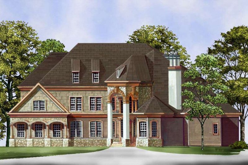 House Plan Design - Exterior - Front Elevation 7 for European House Plan #119-152 - 4 bed, 2.5 bath