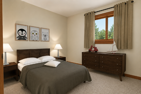 Interior - Bedroom for Country House Plan #126-131 - 3 bed, 1 bath