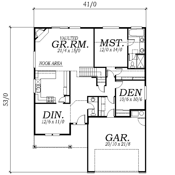 Craftsman Floor Plan - Main Floor Plan #130-104