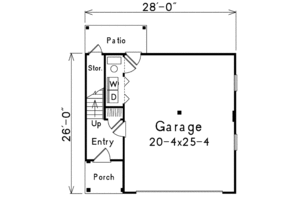 Floor Plan - Main Floor for Traditional House Plan #57-165 - 1 bed, 1 bath