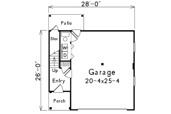 Floor Plan - Main Floor for Traditional House Plan #57-165 - 1 bed, 1 bath