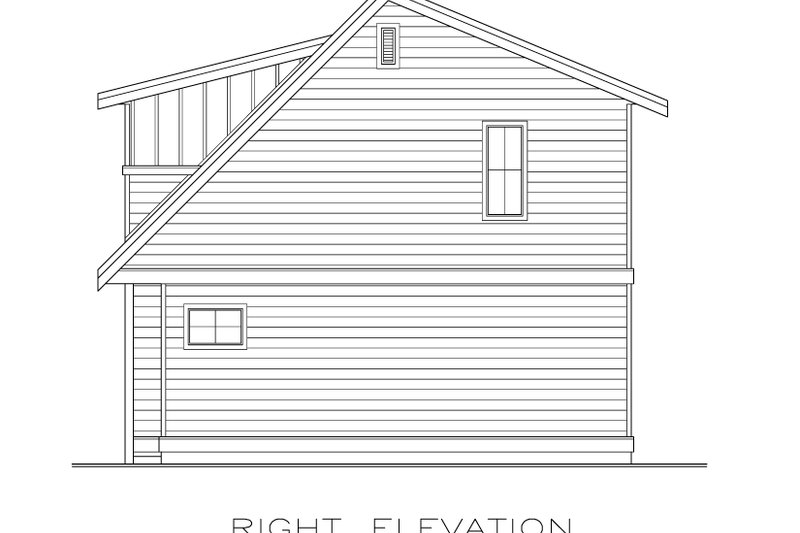 House Blueprint - Exterior - Other Elevation 1 for Craftsman House Plan #1100-164 - 1 bed, 1 bath