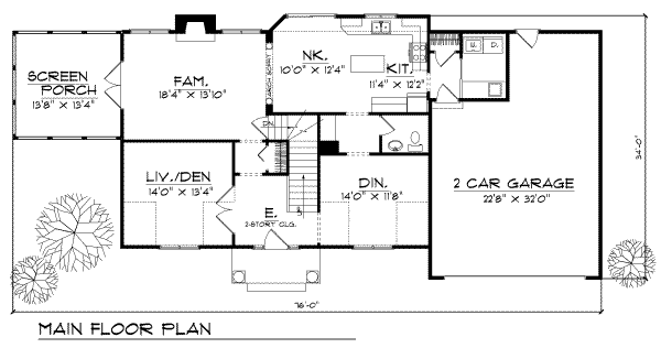 Traditional Floor Plan - Main Floor Plan #70-332