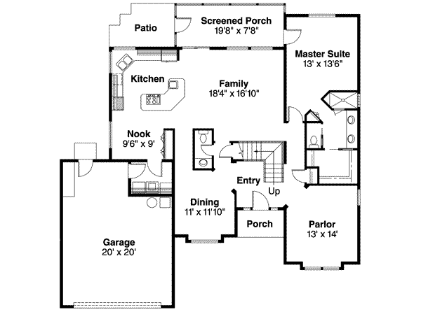 Home Plan - Traditional Floor Plan - Main Floor Plan #124-242