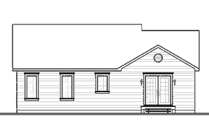 Exterior - Rear Elevation for Ranch House Plan #23-2204 - 2 bed, 1 bath