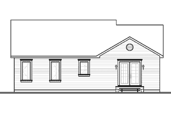 Exterior - Rear Elevation for Ranch House Plan #23-2204 - 2 bed, 1 bath
