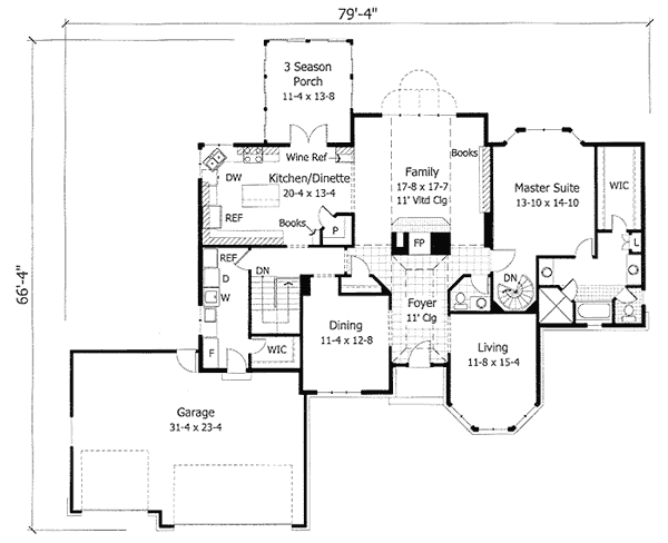 European Floor Plan - Main Floor Plan #51-166