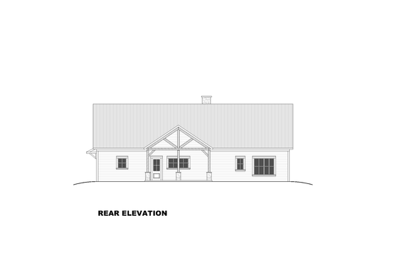 Exterior - Rear Elevation 1 for Farmhouse House Plan #1117-27 - 4 bed, 3.5 bath