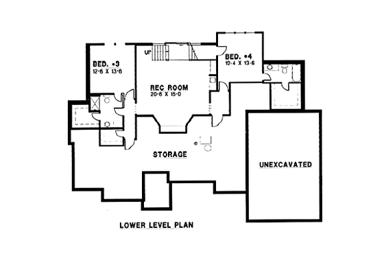 Floor Plan - Lower Floor for Modern House Plan #67-159 - 4 bed, 5 bath
