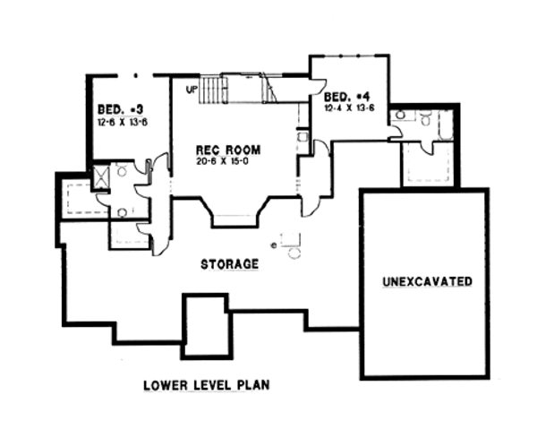 Modern Floor Plan - Lower Floor Plan #67-159