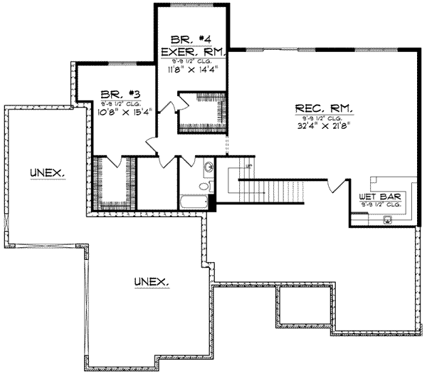 Home Plan - European Floor Plan - Lower Floor Plan #70-588