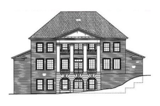 Exterior - Rear Elevation for Classical House Plan #119-118 - 4 bed, 3.5 bath