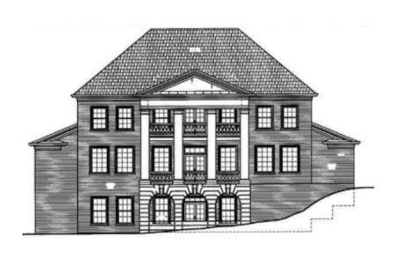 Home Plan - Exterior - Rear Elevation for Classical House Plan #119-118 - 4 bed, 3.5 bath