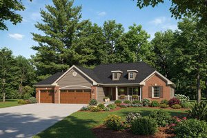 Architectural House Design - Country Exterior - Front Elevation Plan #22-471