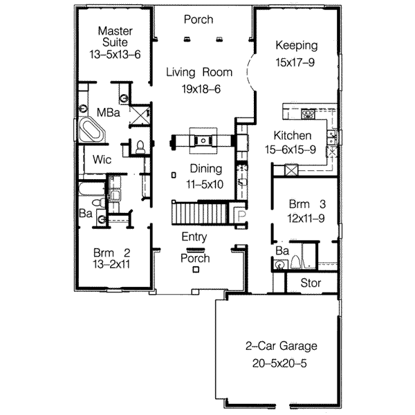 House Plan Design - European Floor Plan - Main Floor Plan #15-286