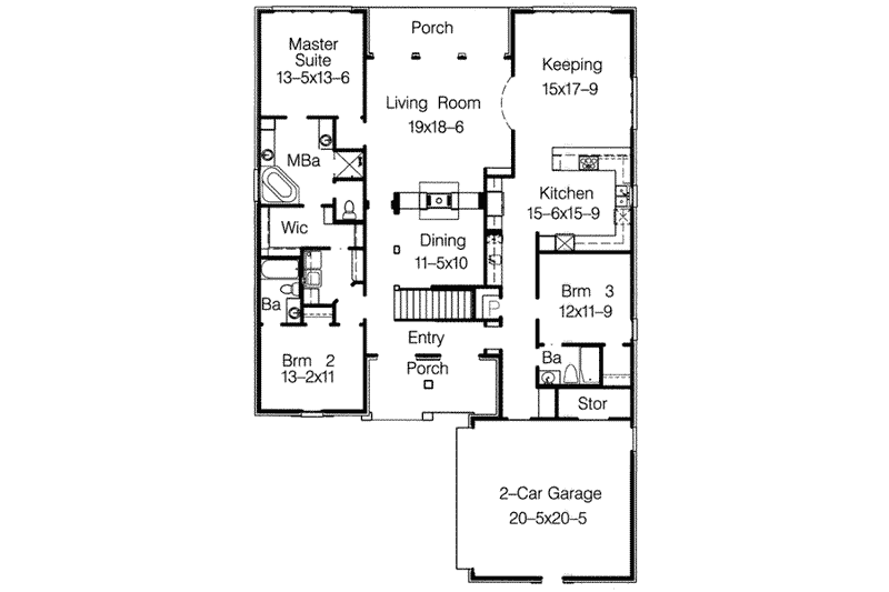 House Plan Design - Floor Plan - Main Floor for European House Plan #15-286 - 3 bed, 3 bath