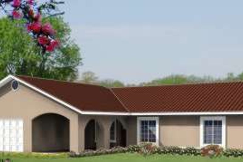 Home Plan - Adobe / Southwestern Exterior - Front Elevation Plan #1-589