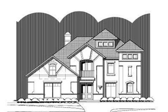 Exterior - Front Elevation for European House Plan #411-142 - 3 bed, 2.5 bath