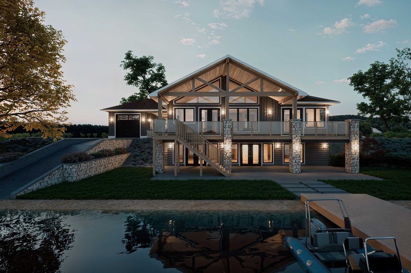 House Design - Exterior - Rear Elevation 1 for Beach House Plan #1101-21 - 3 bed, 2 bath