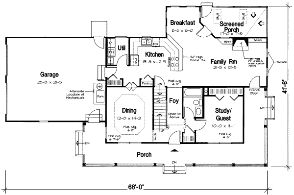 Country Floor Plan - Main Floor Plan #312-154