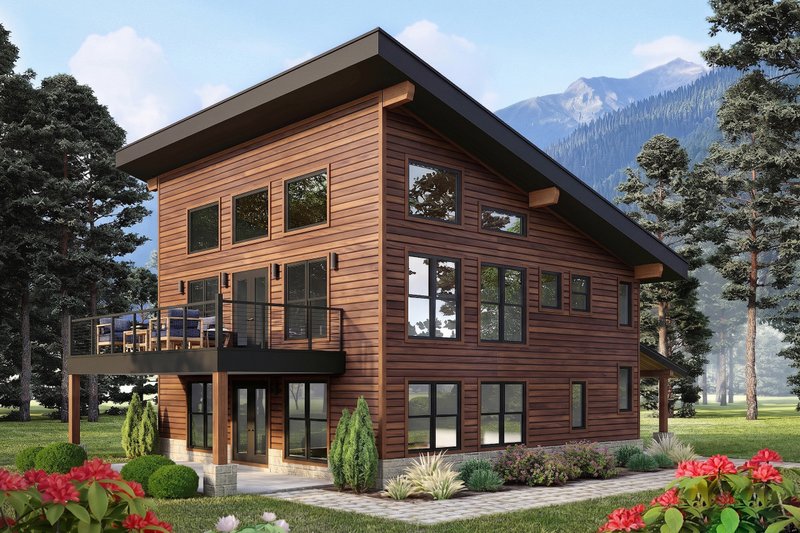 House Blueprint - Exterior - Front Elevation 2 for Country House Plan #932-1413 - 2 bed, 2 bath