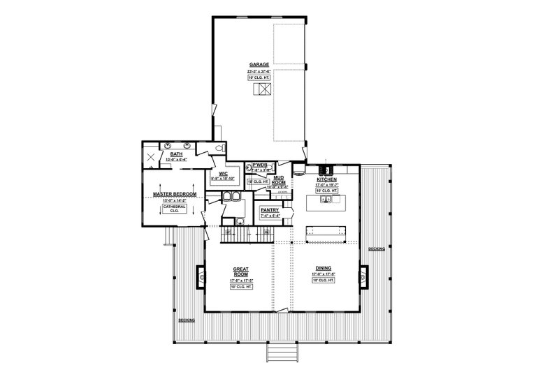 House Plan Design - Floor Plan - Main Floor for Farmhouse House Plan #1089-16 - 5 bed, 4.5 bath
