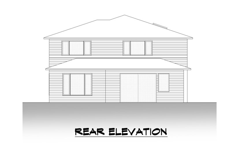 Home Plan - Exterior - Rear Elevation 1 for Contemporary House Plan #1066-131 - 5 bed, 4.5 bath