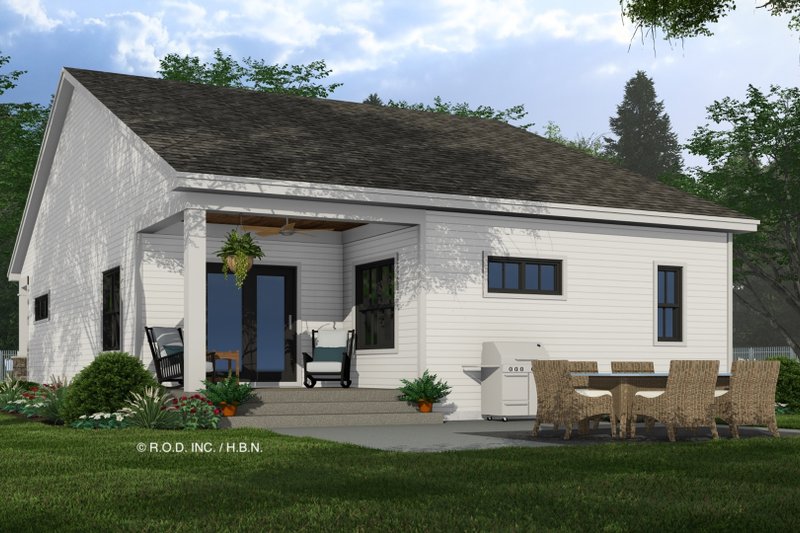 Architectural House Design - Exterior - Rear Elevation 1 for Farmhouse House Plan #51-1332 - 3 bed, 2 bath