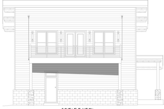 Exterior - Front Elevation 3 for Contemporary House Plan #932-705 - 2 bed, 2 bath
