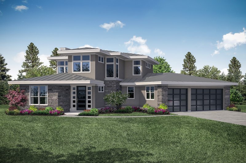 Home Plan - Contemporary Exterior - Front Elevation Plan #124-1112