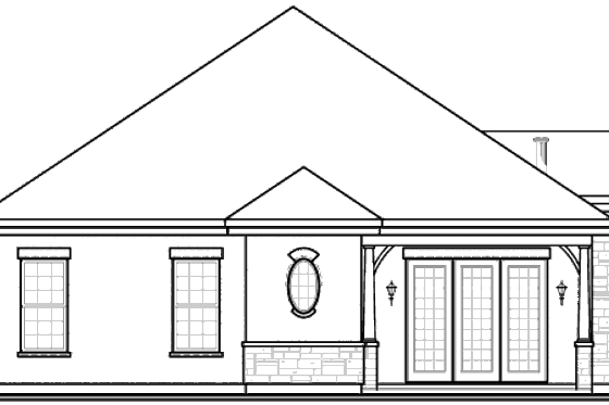 Exterior - Rear Elevation for Cottage House Plan #23-2214 - 3 bed, 2 bath