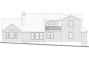 Exterior - Rear Elevation for Country House Plan #80-190 - 5 bed, 3 bath
