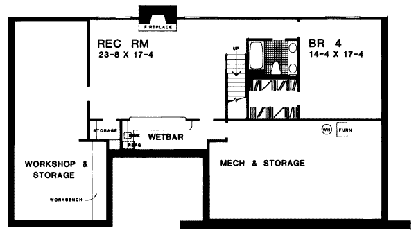 Home Plan - Traditional Floor Plan - Lower Floor Plan #72-392