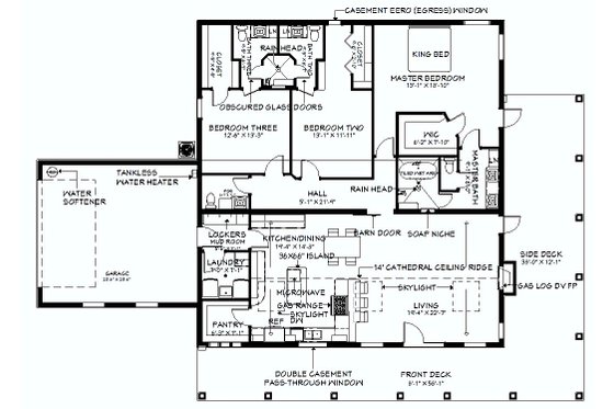 Floor Plan - Main Floor for Barndominium House Plan #1104-2 - 3 bed, 3.5 bath