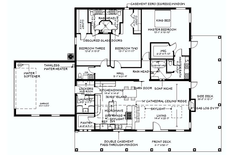 House Design - Floor Plan - Main Floor for Barndominium House Plan #1104-2 - 3 bed, 3.5 bath