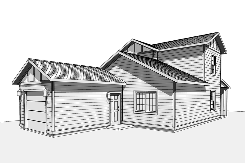 House Design - Exterior - Other Elevation 1 for Contemporary House Plan #1099-16 - 2 bed, 2 bath