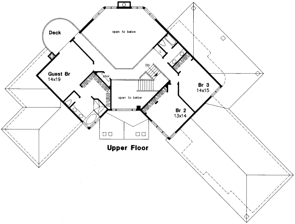 Mediterranean Floor Plan - Upper Floor Plan #320-136