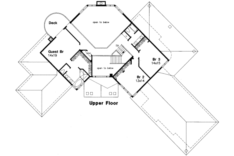 Architectural House Design - Floor Plan - Upper Floor for Mediterranean House Plan #320-136 - 4 bed, 3.5 bath