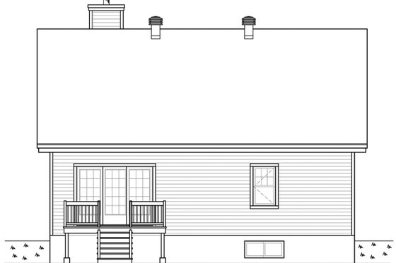 Exterior - Rear Elevation for Craftsman House Plan #23-2692 - 2 bed, 2 bath