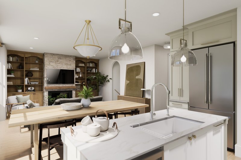 Architectural House Design - Interior - Family Room 1 for Farmhouse House Plan #23-2838 - 3 bed, 2.5 bath